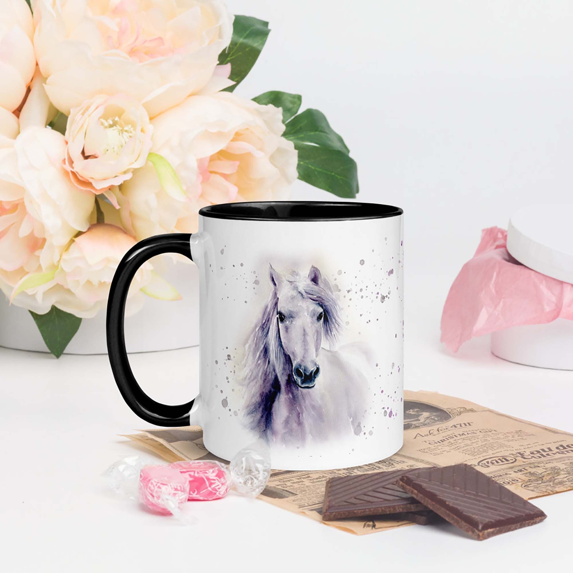 Horse Mug Ceramic Watercolor Mug Horse Art Coffee Cup Personalized Gifts Horse Lovers Gift Gifts for Women Gifts for Men