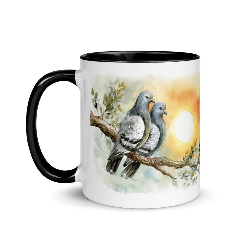 RobineArtShop Pigeon Sunset Mug - Thumbnail 2