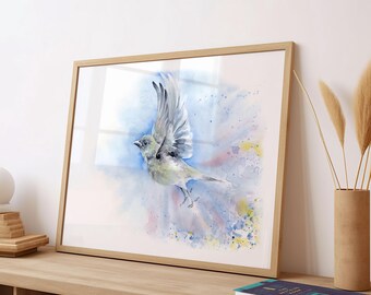 Bird Watercolor Print Wall Art Bird Painting