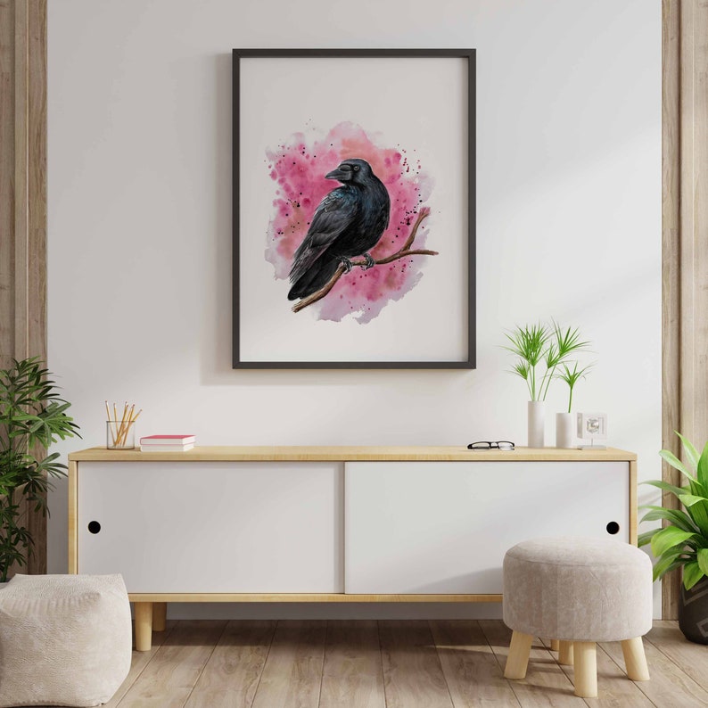 Painting Animals Raven Crow Watercolor Wildlife illustrations