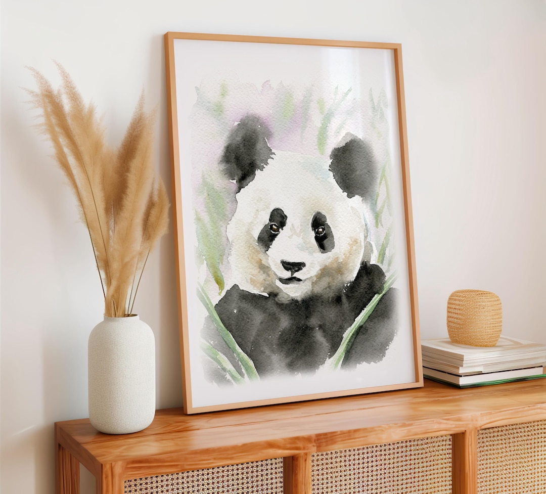 Panda Watercolor Art Print, Nursery Wall Decor - Etsy