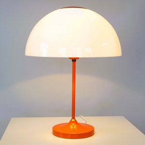 Amazing big Mid Century Modern orange table lamp by Eric Wärnå for EWÅ Värnamo, Sweden. 1960s