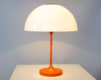 Vintage Orange Mushroom Table Lamp, Eric Wärnå for EWÅ, 1960s