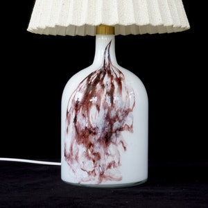 Beautiful glass table lamp "Symmetrisk" designed by Michael Bang for Holmegaard, Denmark. 1980s.