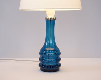 Blue Glass Table Lamp by Carl Fagerlund for Orrefors, 1960s Mid Century Modern