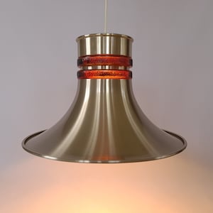 Big vintage IKEA funnel shaped pendant lamp &quot;Relief&quot;. 1970s. Mid Century Modern.