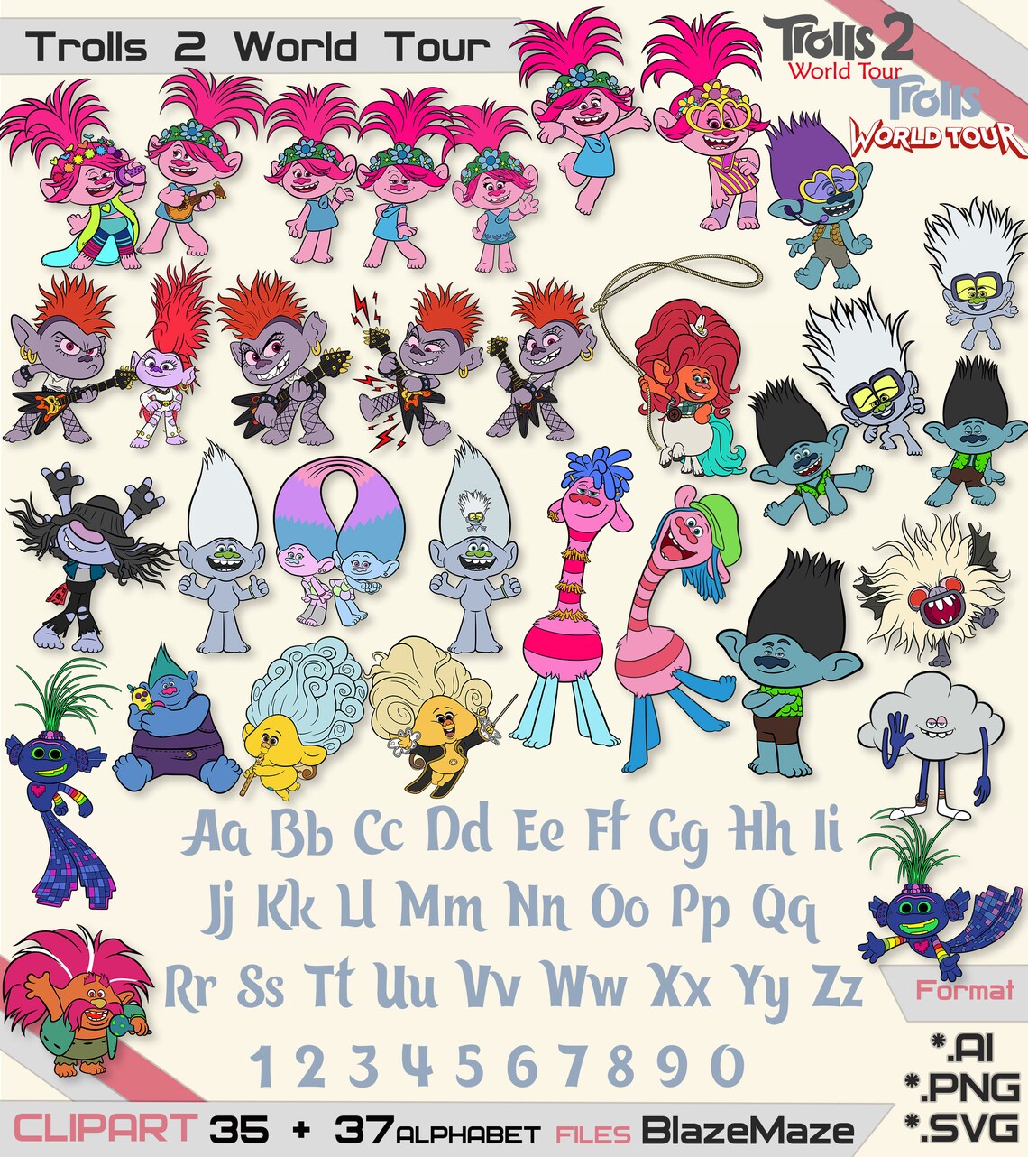 Download Best bundle SVG PNG trolls 2 svg files for cricut cutting cut | Etsy