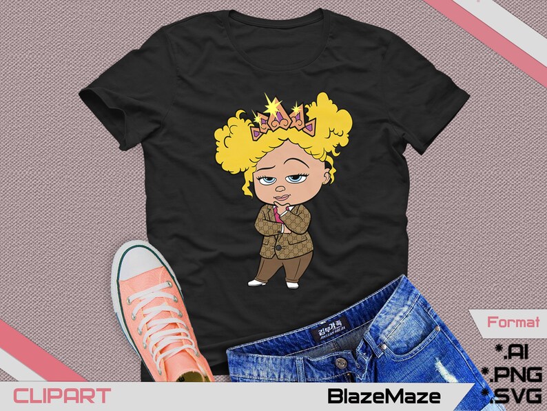 Download Baby boss girl famous brand svg png ai african american ...