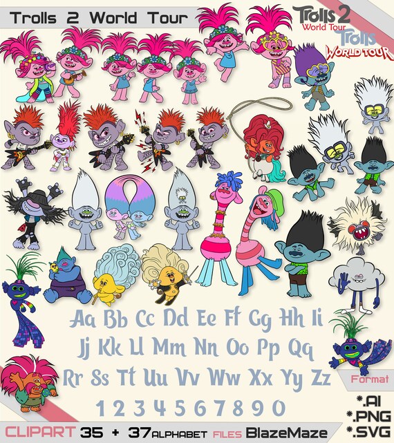 Download Best Bundle Svg Png Trolls 2 Svg Files For Cricut Cutting Cut Etsy