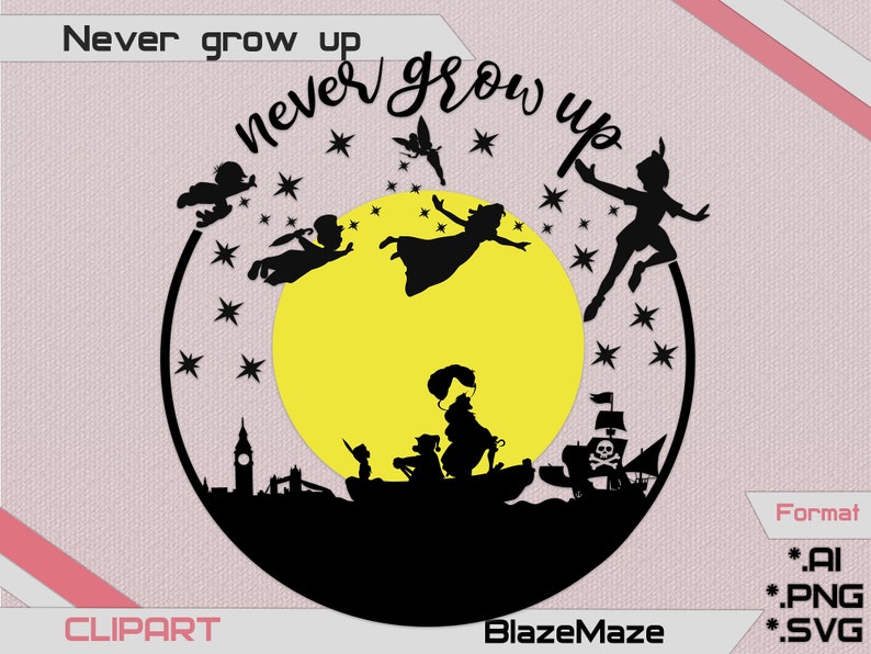 Never grow up svg famous character for your design files ...