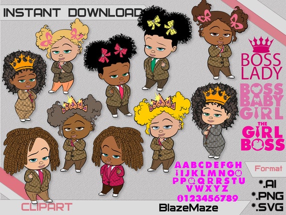 Download Baby Boss Girl Famous Brand Svg Png Ai African American Girl Etsy