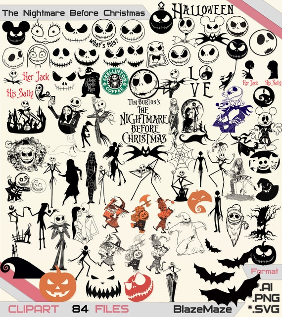 Download Halloween Svg Christmas Svg Files Face Svg Nightmare Before Etsy PSD Mockup Templates