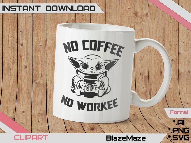 Download No coffee no workee space baby svg famous character for ...