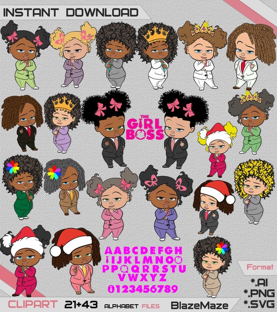 Download Baby Girl Svg Png Ai Boss Baby Girl African American Girl Etsy