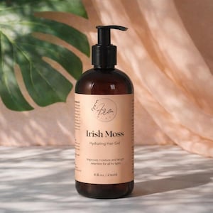 Irish Moss Hair Gel for Curly & Coily Hair | Clean Ingredients, Botanical Blend, Frizz Control, Curl Defining | Aloe + Sea Moss Styling Gel