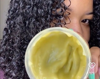 Batana Oil Avocado Pre-Poo Moisturizer | Hair Growth Treatment for Dry Coily Hair | Hot Oil & Pre-poo Mask