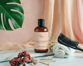 Rosemary Avocado Shampoo | Hair Growth, Scalp Care, Moisture Balance | Clean Ingredients | Botanical Blend