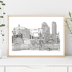 Belfast Landmarks / Skyline / Cityscape Montage Print