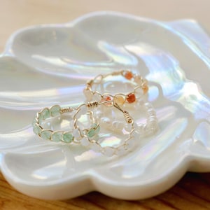 Gold Braided Wire Wrapped Gemstone Rings
