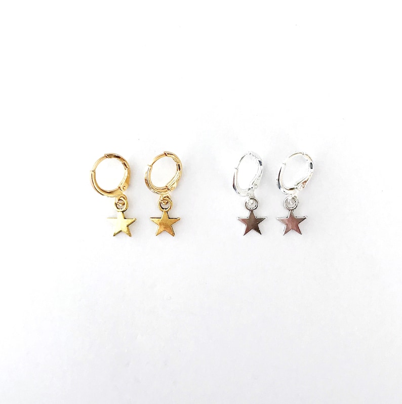 Star Huggie Hoop Earrings image 0