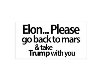 Regreso a Marte - Adhesivo para parachoques blanco