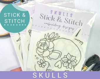 Skull Embroidery Patterns - Easy Stick & Stitch Designs for DIY Fashion and Home Decor