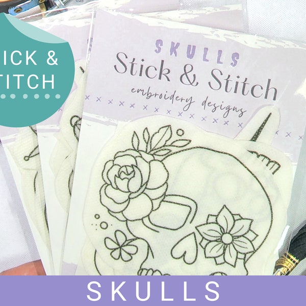 Skull Embroidery Patterns - Easy Stick & Stitch Designs for DIY Fashion and Home Decor