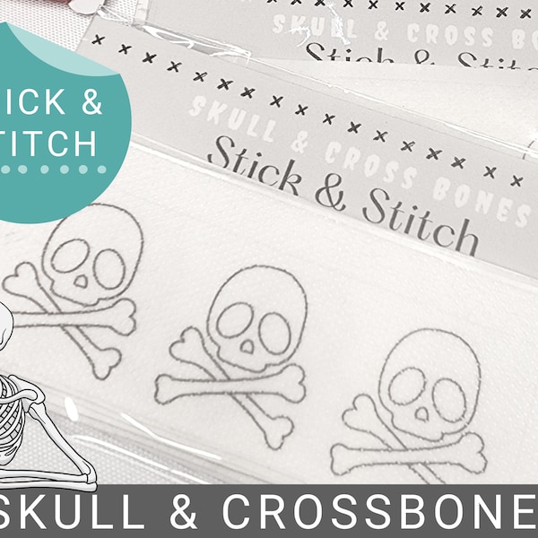 Skull and Crossbones Embroidery Patterns - Easy Stick & Stitch Designs for DIY Fashion and Home Decor