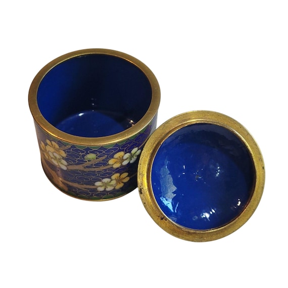 Cloisonne Trinket Box Bonsai Tree Blue - image 6