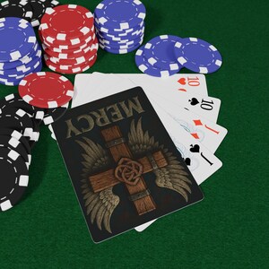 Baralho de cartas de pôquer, design Mercy, baralho de cartas, jogo de cartas, presente para noite de pôquer, presente para jogador, jogador de pôquer, cartas exclusivas