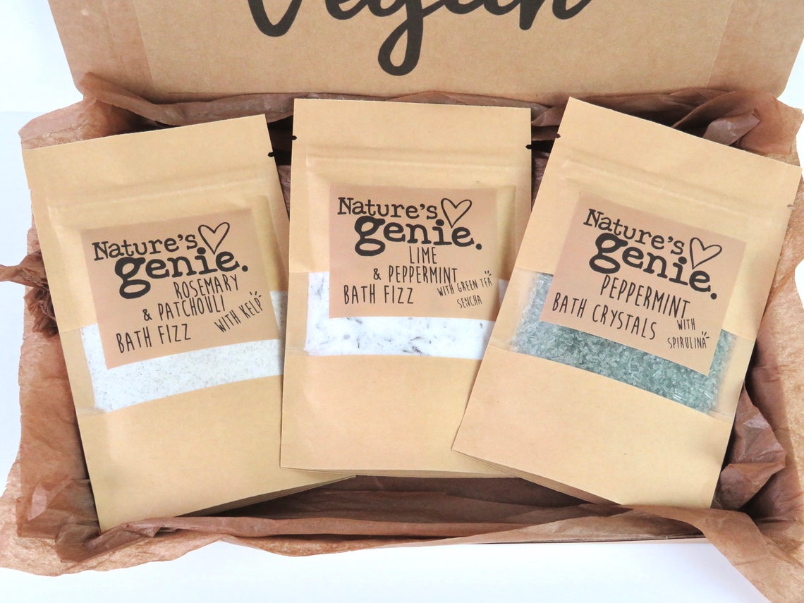 Vegan Bath Fizz Gift Set Organic Bath Gift Set Letterbox Gift Etsy