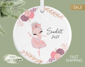 Personalized Ballerina Ornament, Gift for Dancer,  Ballet Christmas Gift for Girl, Girl Christmas Ornament, Stocking Stuffer, Keepsake