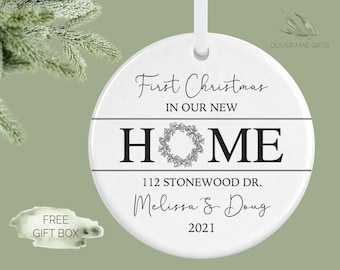 First Christmas in Our New Home Ornament, 2021 New House Ornament Gift, Personalized New Home Christmas Ornaments, Christmas Keepsake