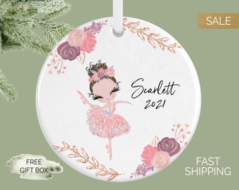 Personalized Ballerina Ornament, Gift for Dancer,  Ballet Christmas Gift for Girl, Girl Christmas Ornament, Stocking Stuffer, Keepsake
