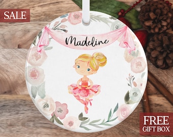 Personalized Ballerina Ornament, Gift for Dancer,  Ballet Christmas Gift for Girl, Girl Christmas Ornament, Stocking Stuffer, Keepsake