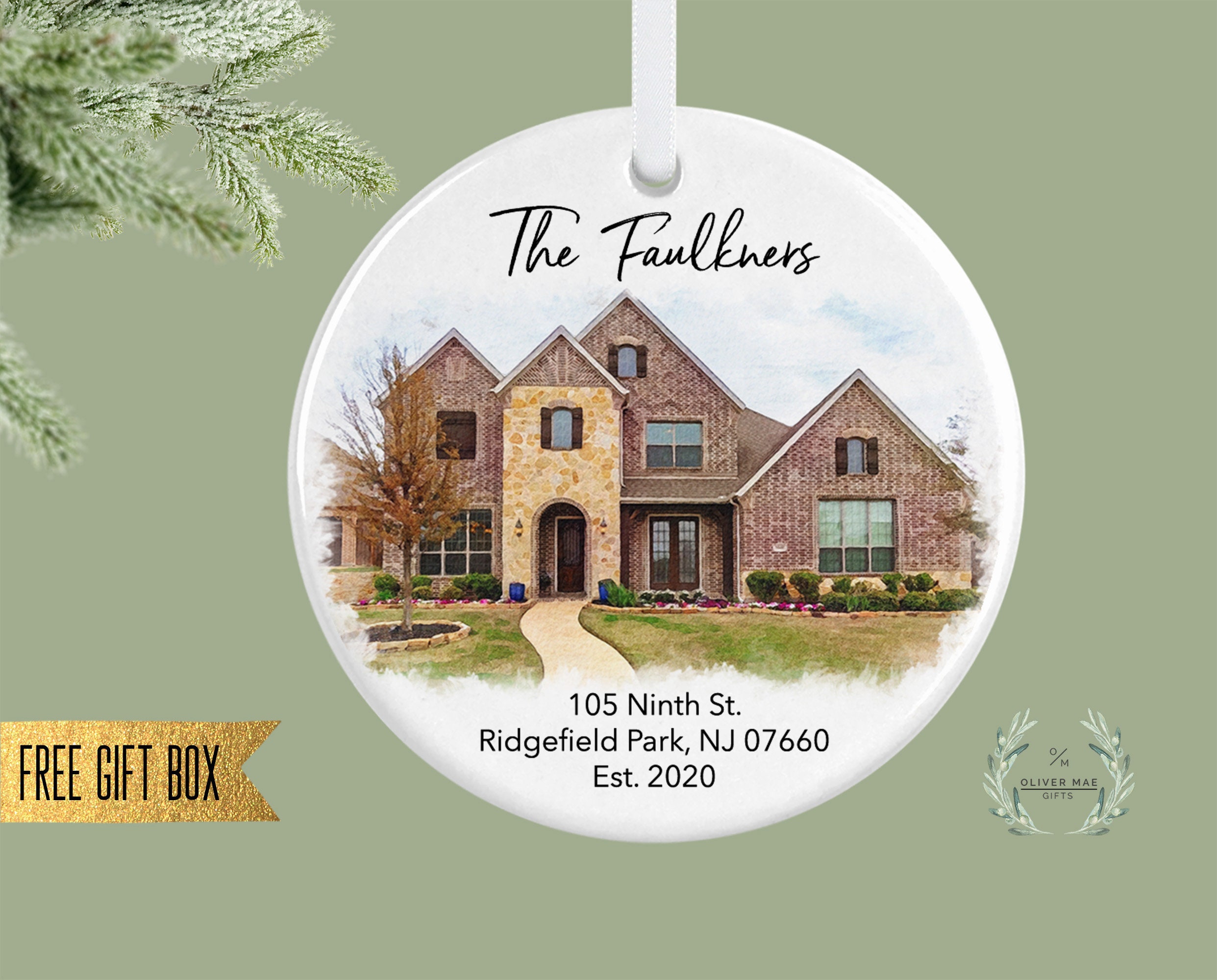 personalized housewarming gift first home Christmas ornament, real es…