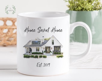 Custom Home Mug, Housewarming Gift, Personalized Home Mug, New Home Mug, House Warming Gift Idea, Real Estate Gift, Portrait Home