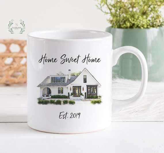 Custom Home Mug, Housewarming Gift, Personalized Home Mug, New Home Mug, House Warming Gift Idea, Real Estate Gift, Portrait Home