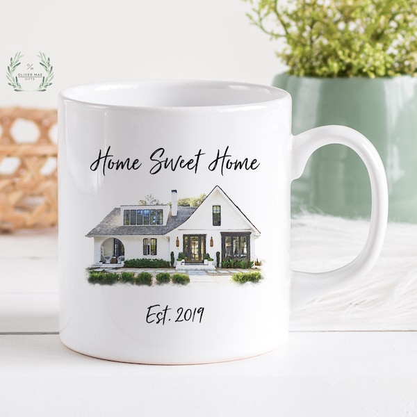 Custom Home Mug, Housewarming Gift, Personalized Home Mug, New Home Mug, House Warming Gift Idea, Real Estate Gift, Portrait Home