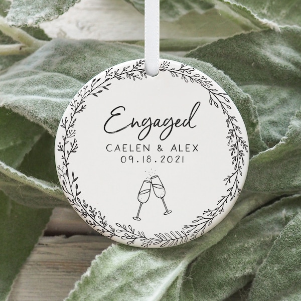 Personalized Engagement Ornament, Engagement Gifts for Couple, Engagement Gift for Bride, Engaged Christmas Ornament, Engagement Gift