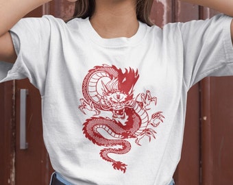 red chinese dragon shirt