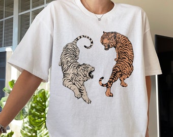 Vintage Tiger Shirt Womens Tiger Shirt Cute Tiger Shirt Chinese Tiger Tee Aesthetic Tiger Shirt Aesthetic Shirt Tiger Tee Aesthetic Shirts