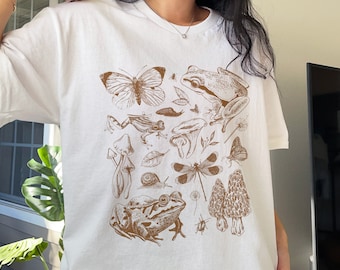 Goblincore Clothing Mushroom Shirt Dark Academia Clothing Light Academia Fairycore Mushroom Tee Toad Shirt Frog Shirt Cottagecore Clothing
