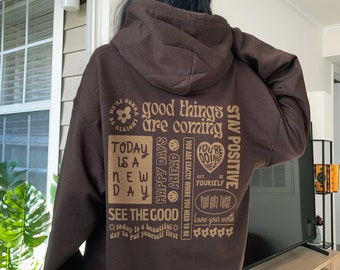 Brown Positive Quotes Trendy Hoodie Mental Health Shirt Trendy