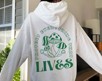 Mushroom Hoodie Positive Hoodie Mushroom Top Aesthetic Hoodie Mushroom Sweater Magic Mushroom Trendy Hoodie Preppy Clothes Trendy Clothes