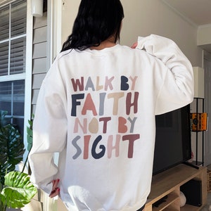 Christian Sweatshirt Verse Shirt Christian Apparel Simple Sweatshirt Back Print Hoodie Christian Gift Aesthetic Clothing Christian Clothing