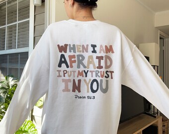 Christian Sweatshirt Verse Shirt Christian Apparel Simple Sweatshirt Back Print Hoodie Christian Gift Aesthetic Clothing Christian Clothing