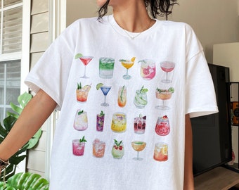 Cocktail Tshirt Drinking Shirt Bachelorette Merch Cocktail Gifts Alcohol Shirts Girls Trip Shirts Funny Drinking Shirts Cute Preppy Clothes