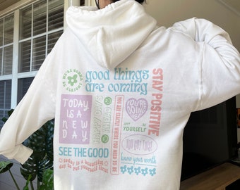 Pastel Positive Quotes Aesthetic Hoodie Trendy Sweatshirt Mental Health Shirt Positive Hoodie Aesthetic Sweatshirt Trendy Hoodie Cute Hoodie
