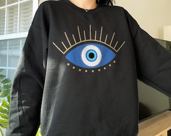 Eye Crew Neck Sweatshirt Evil Eye Shirt Evil Eye Clothing Trendy Clothes Aesthetic Hoodie Evil Eye Hoodie Trendy Sweatshirt Trendy Hoodie